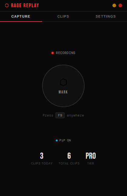 Rage Replay main window